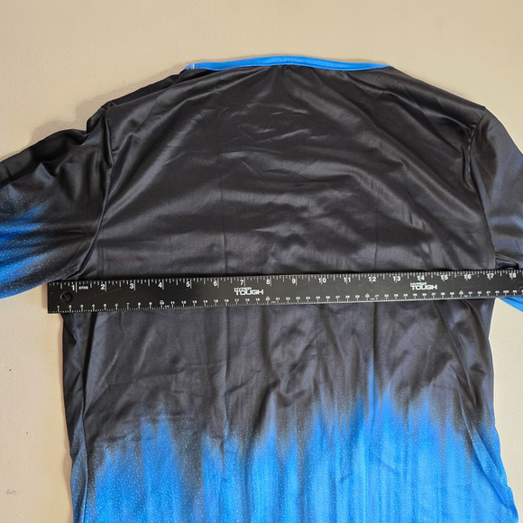 Jiang Wu Blouse Women's XS Black Blue White Fit & Flare 3/4 Sleeves Ruffles NWT - Picture 10 of 16